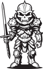 Sinister Sentry Zombie Knight Soldier Black Vector Emblem Eternal Enforcer Zombie Knight Soldier Black Logo Icon