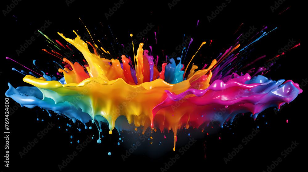 Sticker liquid abstract background illustration colorful fluid splash flow