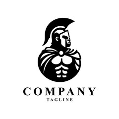 black and white spartan logo