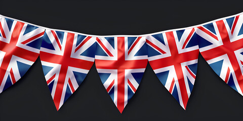 England Bunting Flags. generative ai  - obrazy, fototapety, plakaty