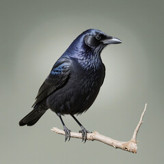 raven isolated on a transparent background,   colorful background