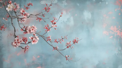 Nature's Elegance: Sakura Blossoms Flourishing on Gentle Pastel Gradient - Elevate Your Design Projects with the Delicate Beauty of Spring and Serenity