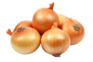 Fototapeta premium A Towering Symphony of Onions. On a White or Clear Surface PNG Transparent Background.