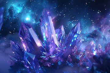 Crystal Clear A Celestial Nighttime Adventure Generative AI