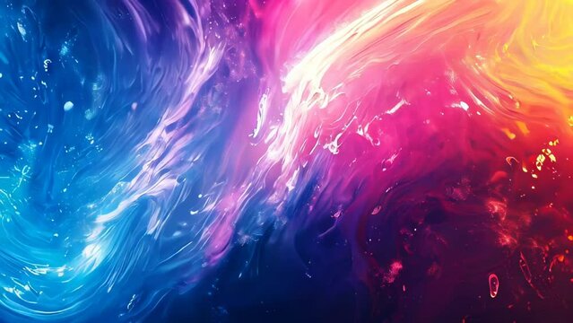 Abstract background of paint in blue, orange, yellow and pink colors
