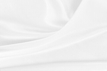 White fabric texture background, detail of silk or linen pattern.