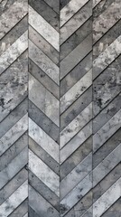 Wall adorned with a precise pattern of grey and white tiles in a herringbone design, background, wallpaper