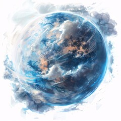 Ethereal Earth A Celestial View of Our Planet Generative AI