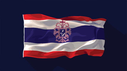 Serbia national flag flat cartoon vactor illustration