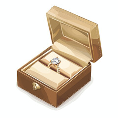 Engagement Ring Box Clipart clipart isolated on white