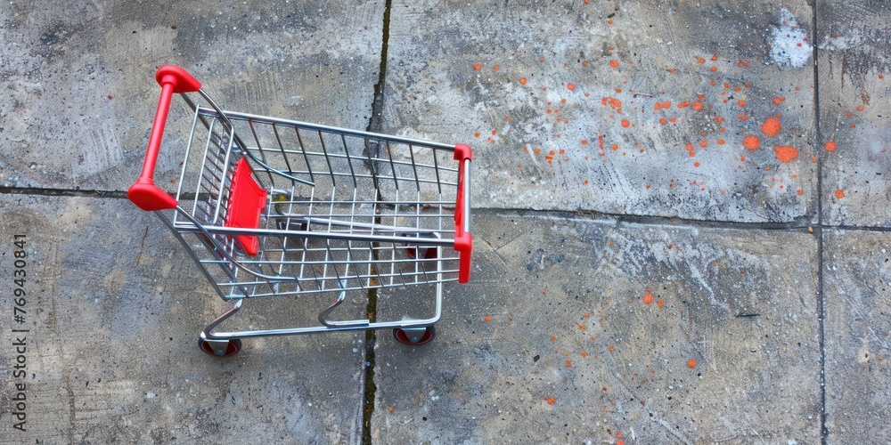 Wall mural generate an image of shopping cart top view