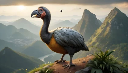 Foto op Canvas A Dodo Bird Climbing A Mountain © Shang