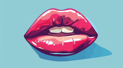 Sexy lips cartoon flat cartoon vactor illustration