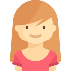 girl icon color style for download