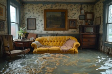 Disaster in the home: flood inside the apartment, water floods the rooms