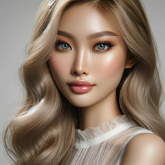Naklejka premium portrait of a woman with wavy hair