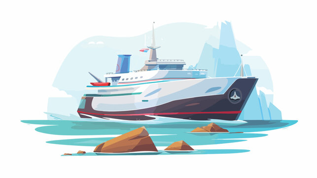 Ship and travel icon design flat cartoon vactor ill