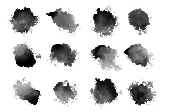 black ink paint blot collection