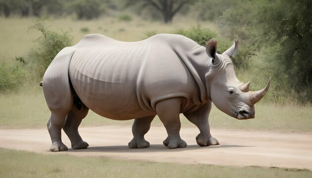 A Rhinoceros In A Safari Exploration