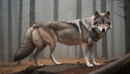 A Wolf With A Majestic Stance Proud And Regal