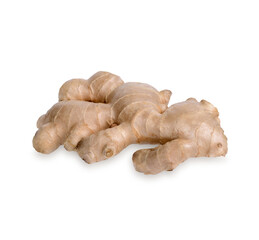 Fresh ginger rhizome isolated on transparent background. (.PNG)