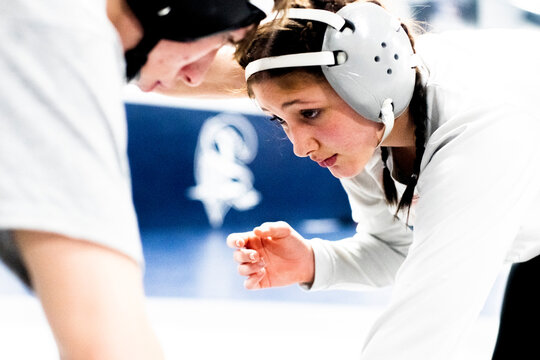 15 year old female  wrestler on a co-ed team