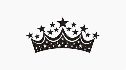 Silhouette of funny crown with stars. Isolated icon 