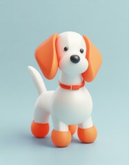 Plastic dog in a simple clean studio background, dog health and pet care concept