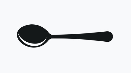Spoon - black vector icon Flat vector isolated on white