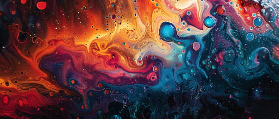 Vivid Liquid Art Swirls with Cosmic Colors