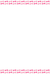 手描きのピンクのリボンが並んだフレーム