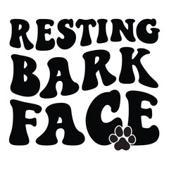 Resting Bark Face Retro SVG 
Art & Illustration