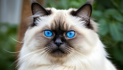A Majestic Himalayan Cat With Blue Eyes Upscaled 6 - obrazy, fototapety, plakaty