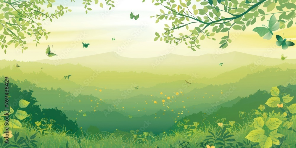 Poster generate an image of vector nature background