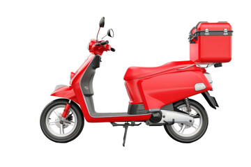 Delivery Scooter on Transparent Background