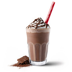 chocolate milkshake with whipped cream-Decadent Delight: Elevating Chocolate Milkshakes to High Key Quality with Premium PNG Ingredients
