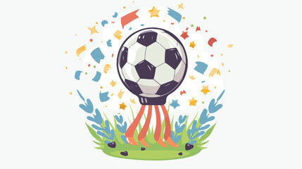Fototapeta na wymiar Soccer balloon sport championship icon vector illus