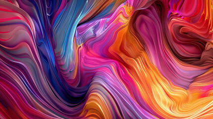 Dynamic patterns of vibrant colors swirling and twirling across the surface, creating a sense of movement and rhythm.