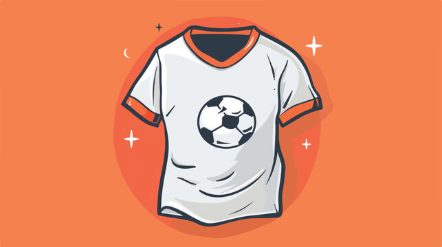 Soccer tshirt wear flat cartoon vactor illustration