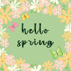 Spring background with cute delicate flowers. Hi spring.