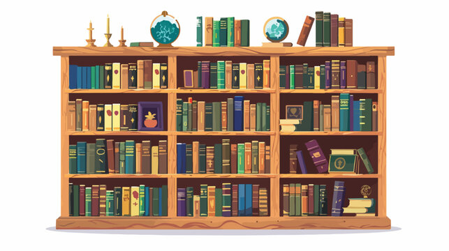 Wizards library. Flat vector isolated on white background