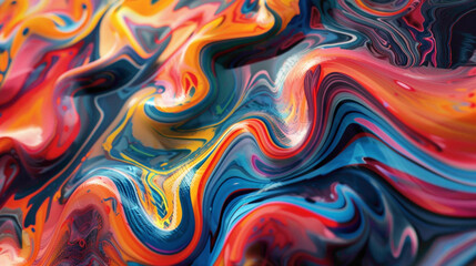 Dynamic patterns of vibrant colors swirling and twirling across the surface, creating a sense of movement and rhythm. - obrazy, fototapety, plakaty