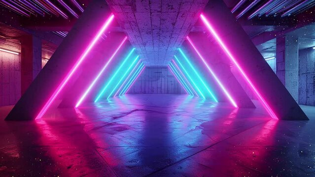 sci fi futuristic neon beam. seamless looping overlay 4k virtual video animation background