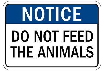 Do not feed animals sign
