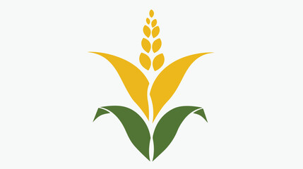 Corn logo vector flat design templatector 