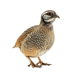 Fototapeta premium Quail in natural pose isolated on white background, photo realistic