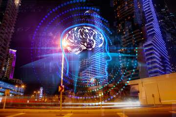 Brain multi exposure icon virtual screen