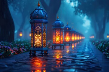 Islamic lantern festival  - obrazy, fototapety, plakaty