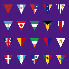 Vector illustration. Country flags collection
