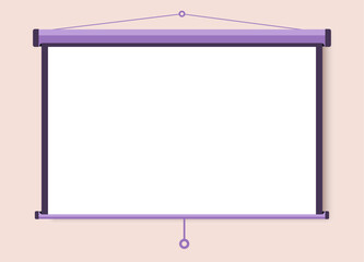 A projected screen for your presentations. Flat design. Vector illustration.
